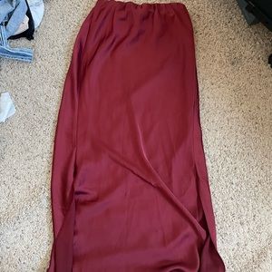asos satin/silk midi skirt
